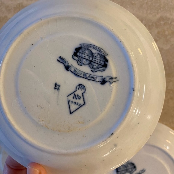 Brownfield & Son Trademark Woodland Vintage No 14058 Vintage Porcelain Tea Plate - Picture 7 of 10